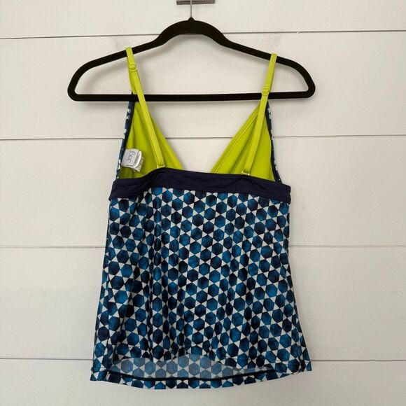 Jag Women’s Large Blue Green Tankini Swim Top - Picture 4 of 5